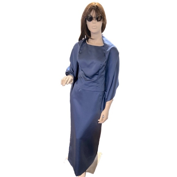 Michelangelo 3pc Gown with Matching Satin Wrap - Picture 3 of 4